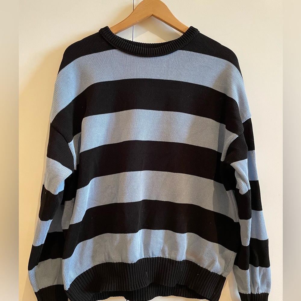 Ami blue rugby stripe 100% cotton oversized sweater